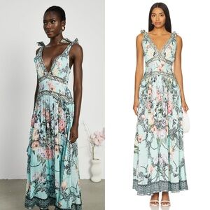 Camilla The Shoulder Maxi Floral Romantic Dress – Petal Promise Land Size Medium